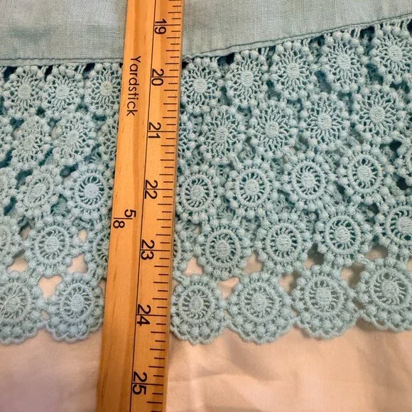 Charter Club Linen Luxury Blue Peasant Style Smocked Neckline Top Size 2X - Picture 12 of 12